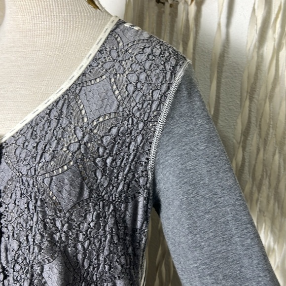 Beate Heymann Gray Lace Button Down Shirt Jacket Size US12 - Picture 4 of 10